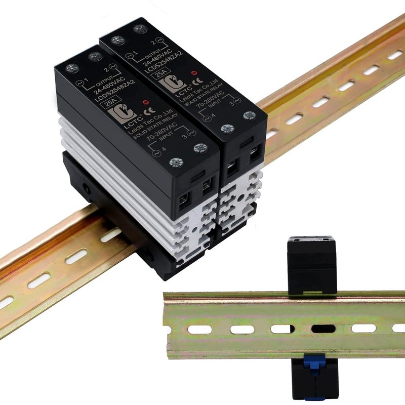 LCLCTC AC to AC Relay Solid State Relay Din Rail (Input70-280V AC Output 24-480V AC) with Radiator, 25A(AC to AC 25A) - Image 2